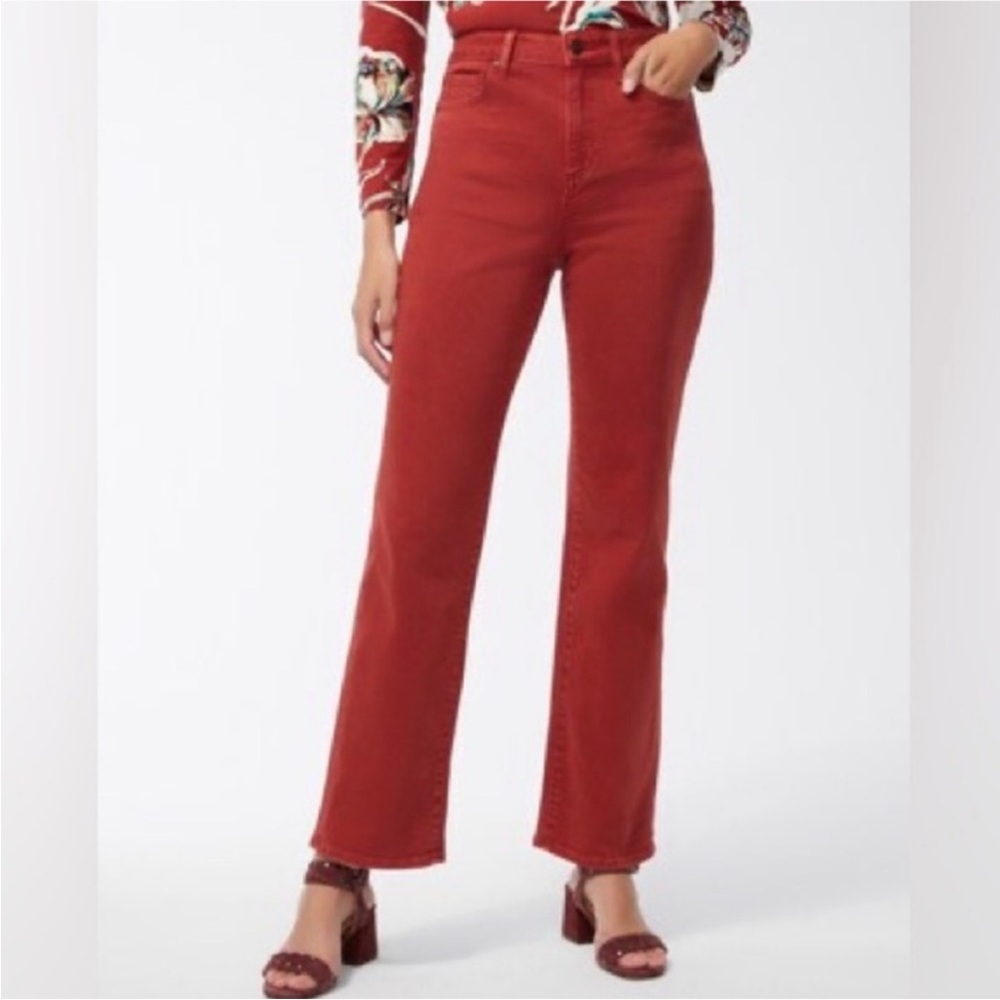 Chico’s High Rise Straight Leg Jeans in Smoked Paprika